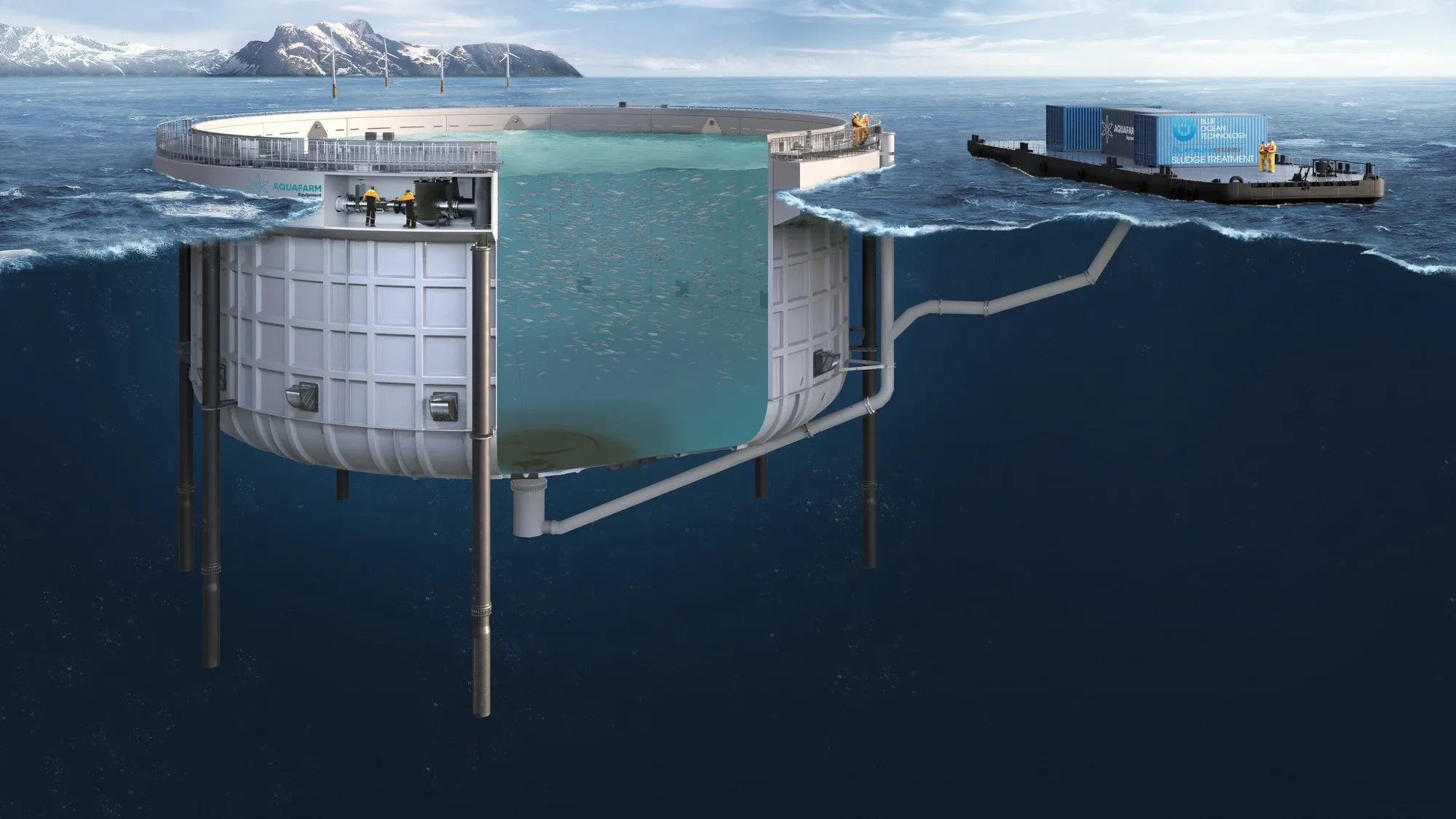 Aquafarm — Inside the closed cage